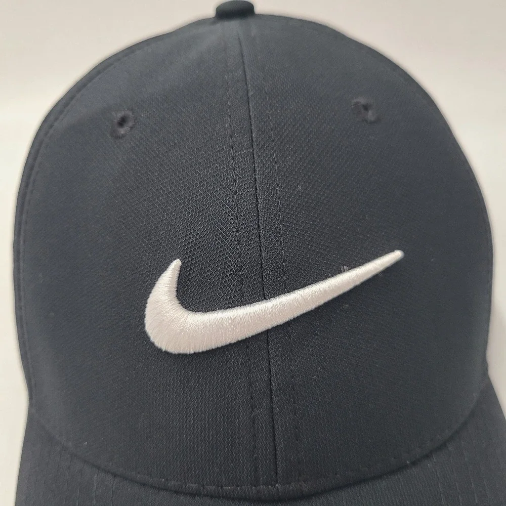Nike Hat Adjustable Black White Transamerica Swoosh Logo Dri-Fit Club Cap Men